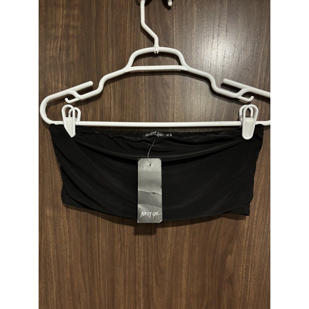 Nasty Gal Collection double layer bandeau Tube Top Black Women’s Size 10